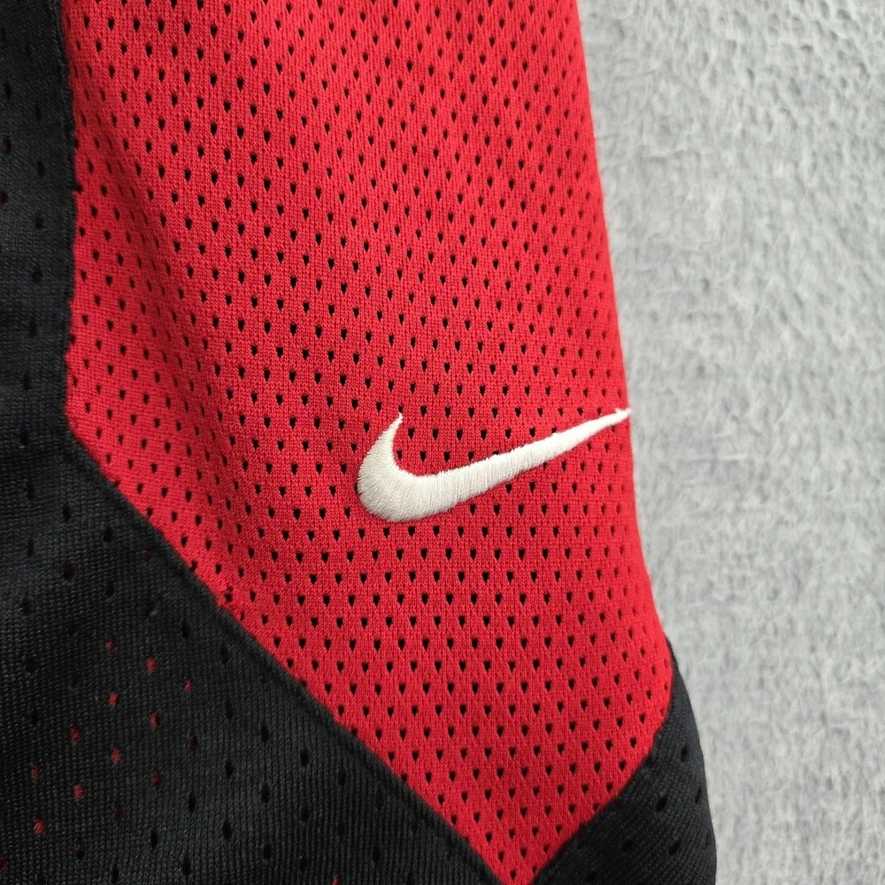 VINTAGE Nike Men Activewear Shorts 30 Red Black Swoosh Embroidery Reversible Y2K
